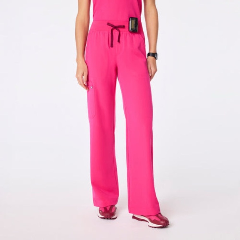 Figs Bright Pink Wide Leg Pants